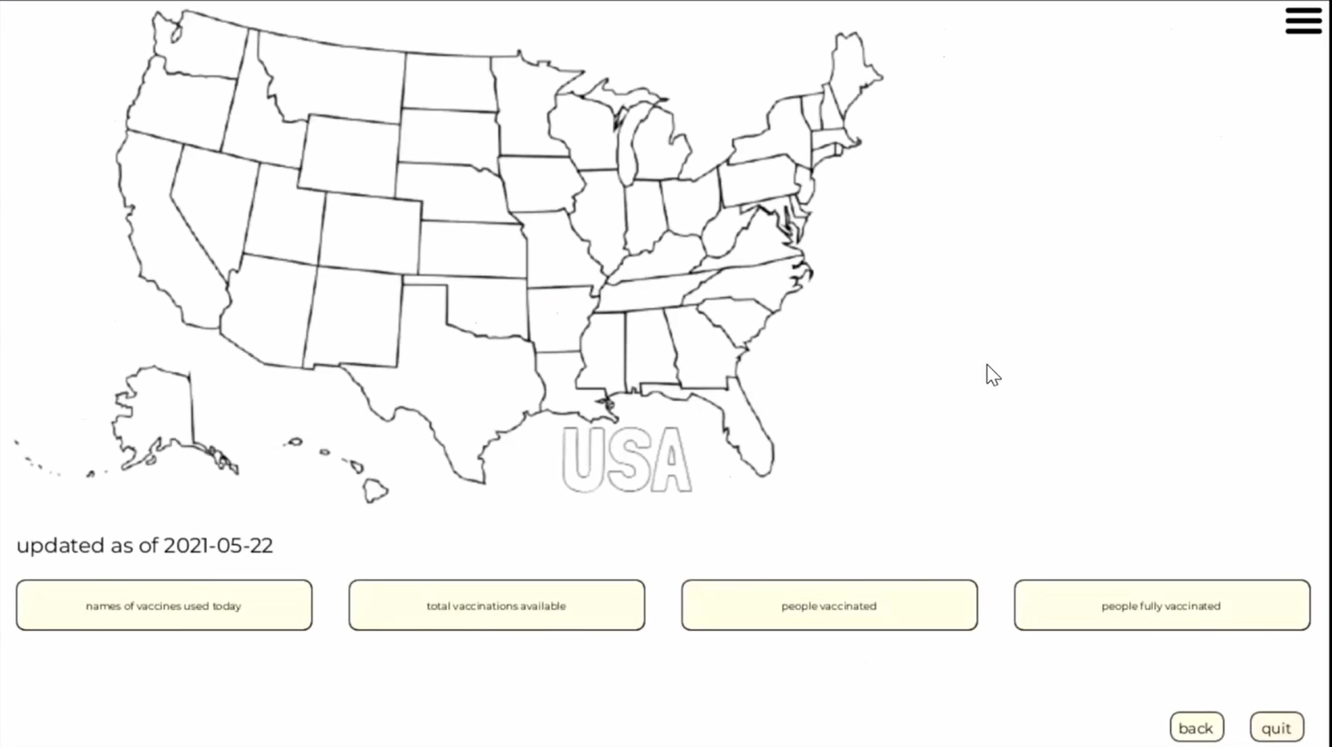 USA map view